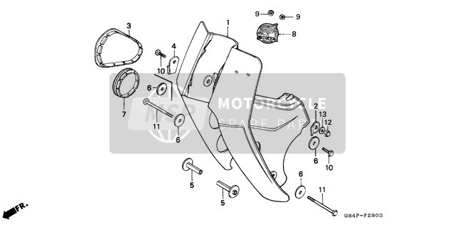 64341GK4870, Haken, V. Deckel, Honda, 2